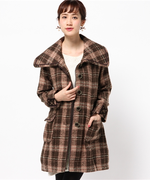 axes femme（アクシーズファム）の「チェック柄コート（ダッフルコート