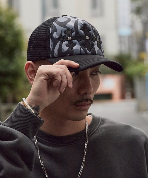 SUPPLIER/サプライヤー Tribal Camo Cross Leather Patch Mesh Cap
