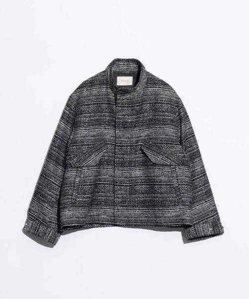 セール】《UNISEX》Mall Tweed Jacquard Dress-Over Short Mods Coat