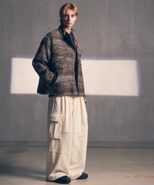 セール】《UNISEX》Mall Tweed Jacquard Dress-Over Short Mods Coat