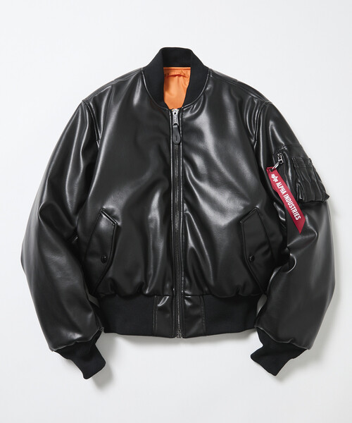 セール】ALPHA/アルファ 別注 LEATHERETTE MA-1（MA-1）｜Alpha
