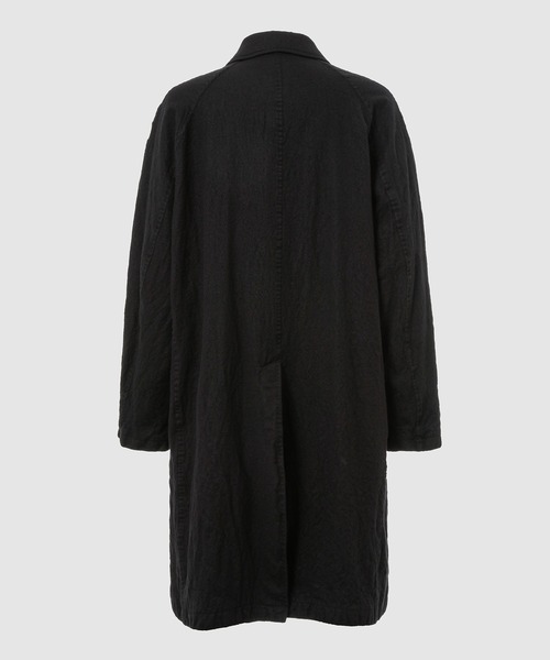 ウールサージ 製品縮絨コート（ステンカラーコート）｜COMME des