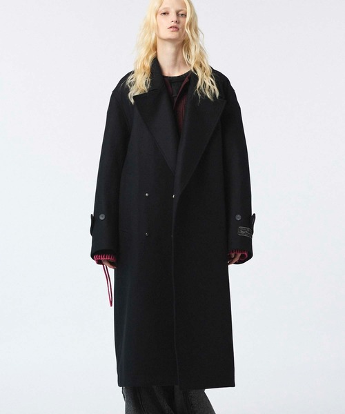 UNISEX》Super140s Prime-Over Melton Double Breasted Coat/プライム