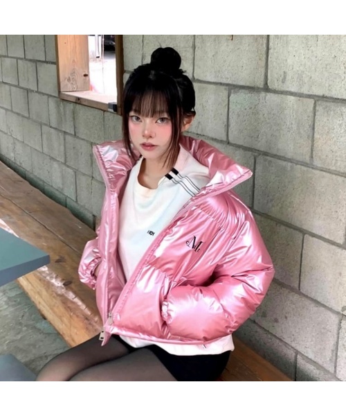 フェイブハイネックグロシークロップパディング (3カラー)（ダウン