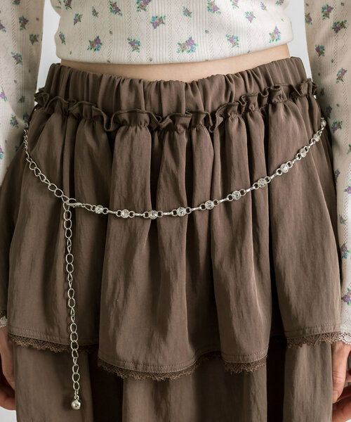 チェーンベルト付きティアードミニスカート（スカート）｜OLIVE des