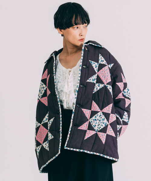 セール】Freada/フリーダ インド 星柄 キルティング 中綿ジャケット