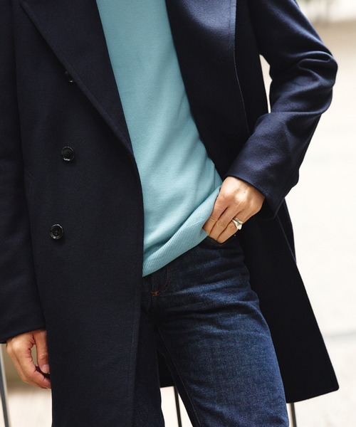 セール】ウールカシミヤ ロングピーコート（ピーコート）｜BRILLA per