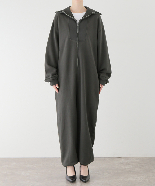 トゥデイフル スウェットジップコンビネゾン 38 チャコールグレー