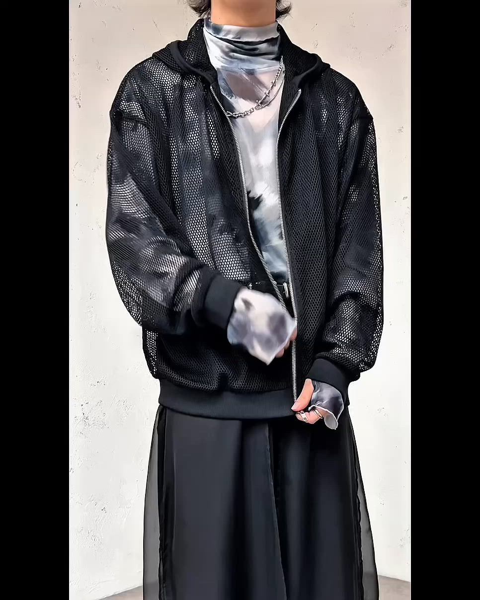 メッシュダブルジップフーディ（パーカー）｜Ellno Loset（エルノ