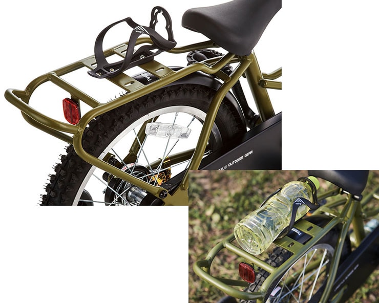 LOG 幼児用自転車 ベージュ 前面バスケット、補助輪付き