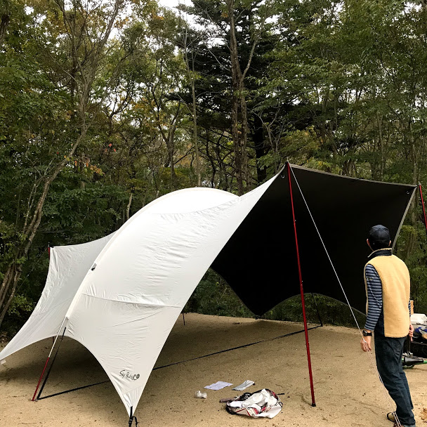なにこの形⁉】OutdoorBase（アウトドアベース）のタープ「スカイペ