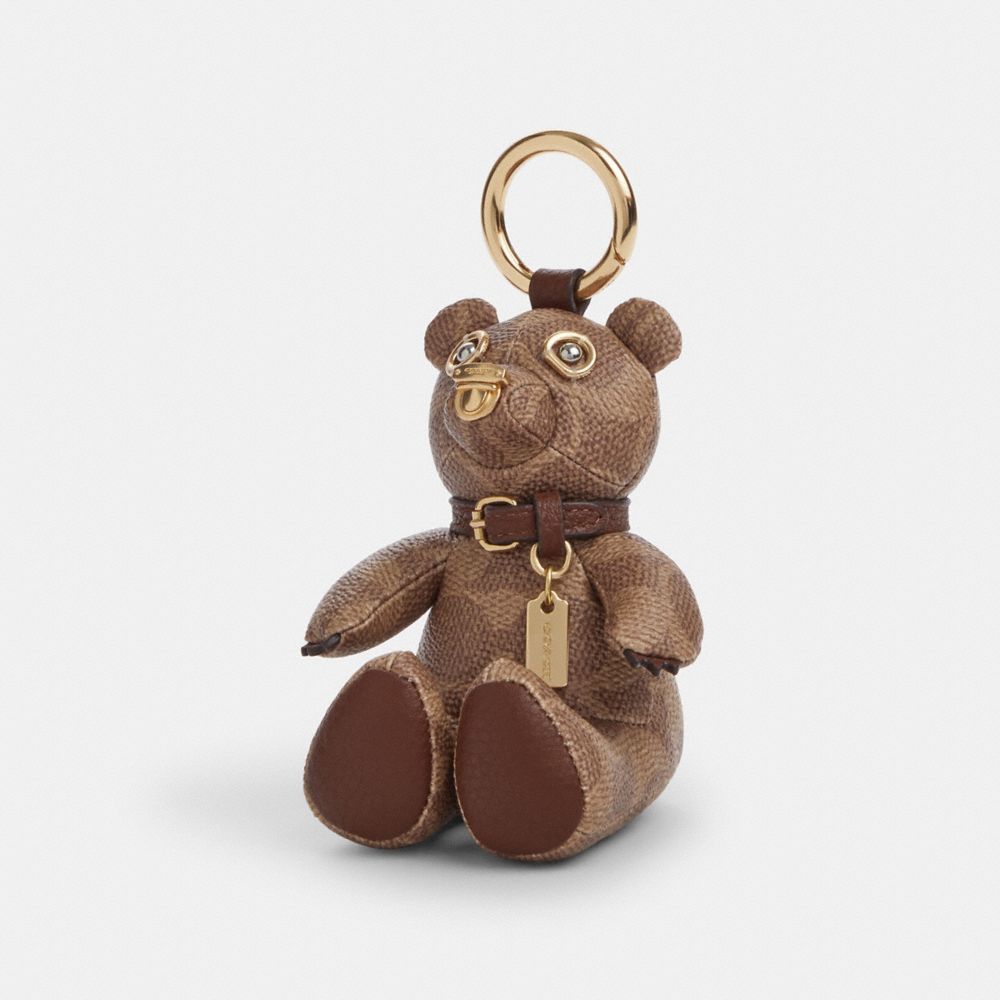 COACH® Outlet | Collectible Bear Bag Charm In Signature Canvas