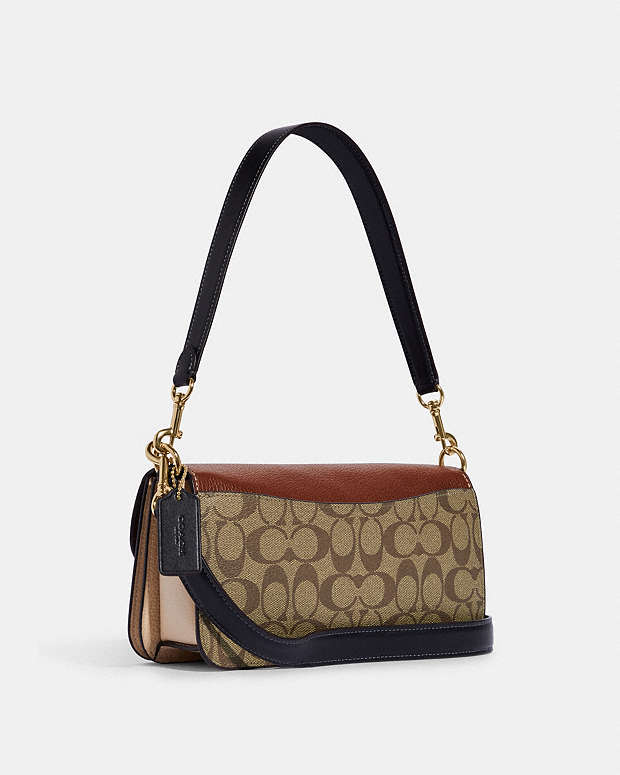 モーガン ショルダー バッグ・カラーブロック シグネチャー キャンバス