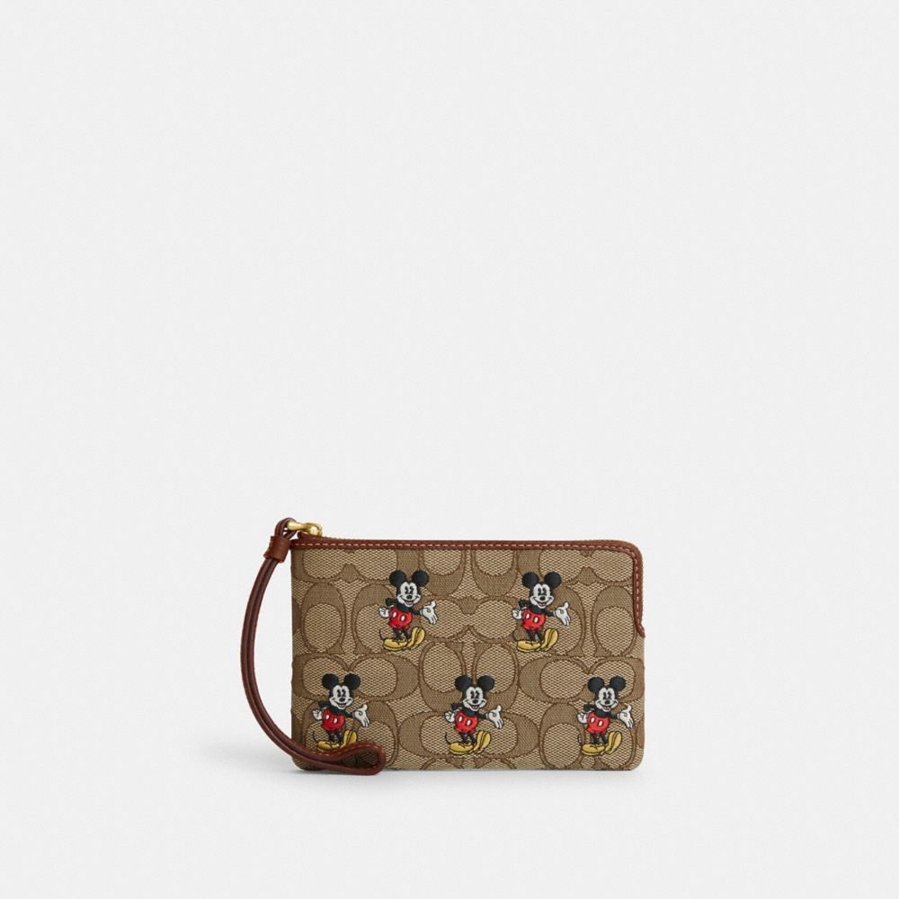 ✨未使用品✨DISNEY×COACHコーナージップ ポーチ ウインクミッキー