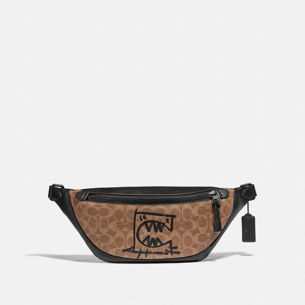 COACH® | Rivington Belt Bag In Signature Canvas With Rexy By Guang Yu