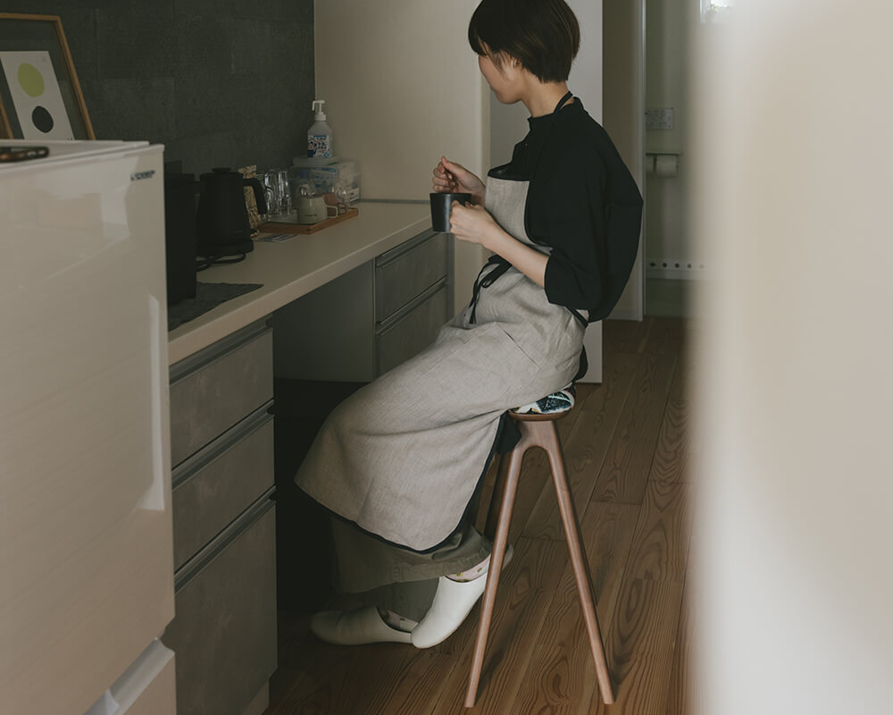 送料込】キッチンスツールBR (H530) ＋ ミナ ペルホネン(mina perhonen