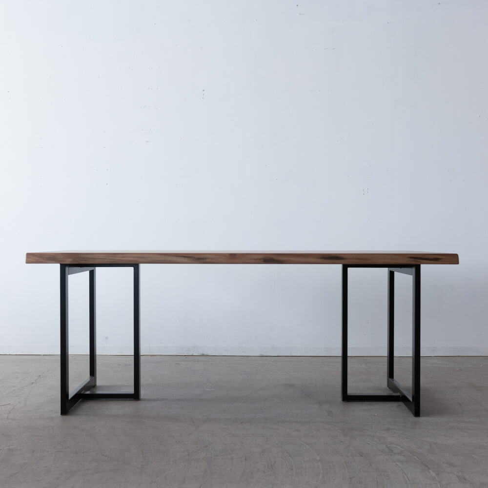 現品SLAE］耳付きテーブル 1800 ブラックウォールナット 天板42mm