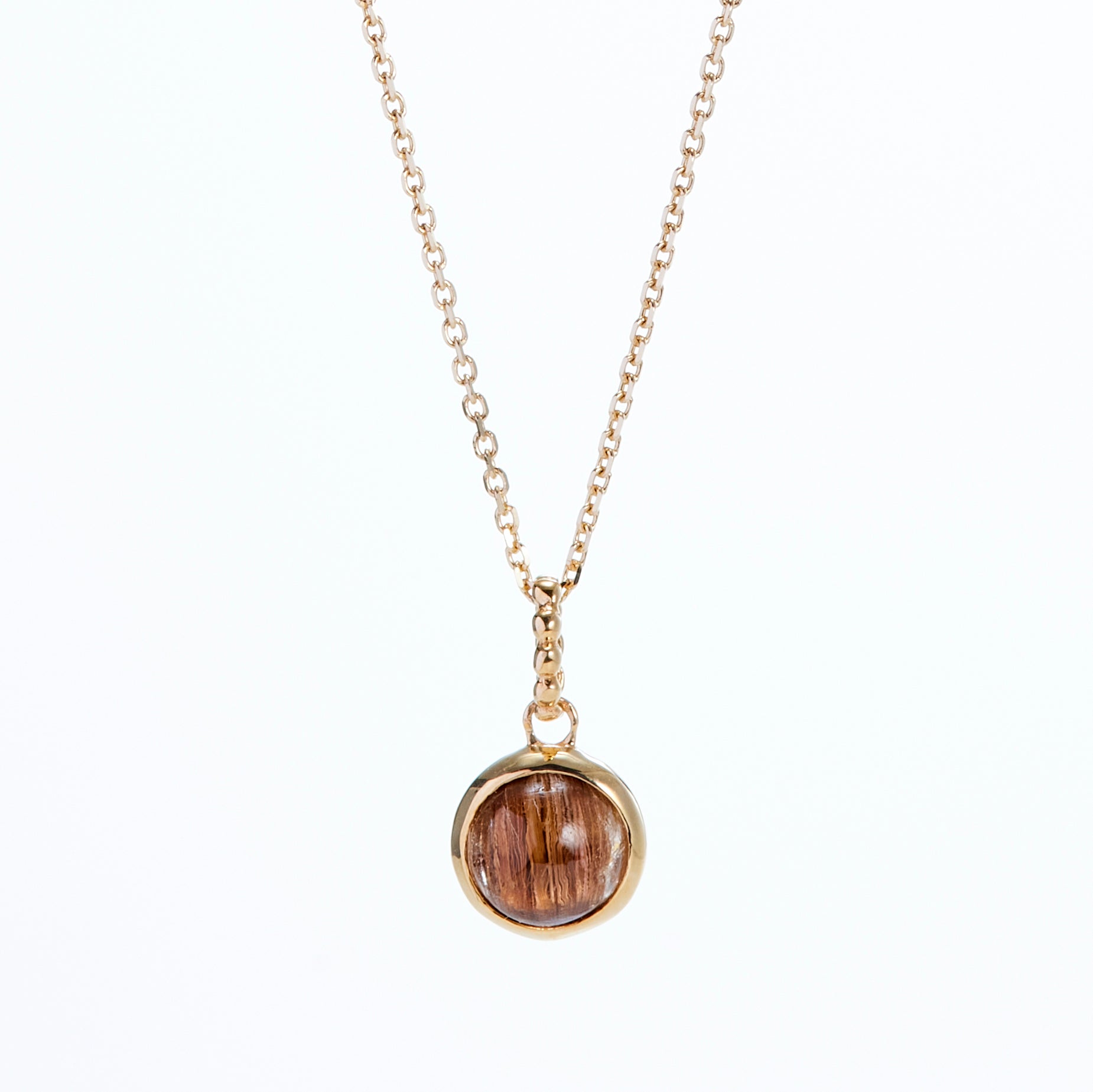 K10YG ゴールデン ルチルクォーツ エレーヌ ペンダントトップ ブラウン