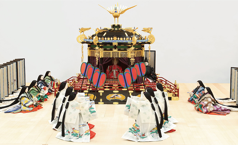 東山天皇御即位式図屏風再現模型 | 日本服飾史