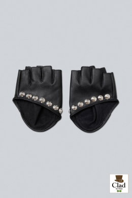 レザーグローブ 指なし スタッズ（ステージ用）黒 | コスプレ衣装