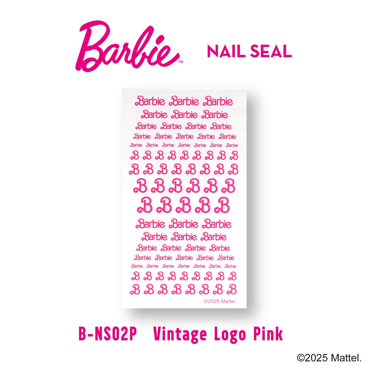Barbie ネイルシール NS02P ビンテージロゴ ピンク