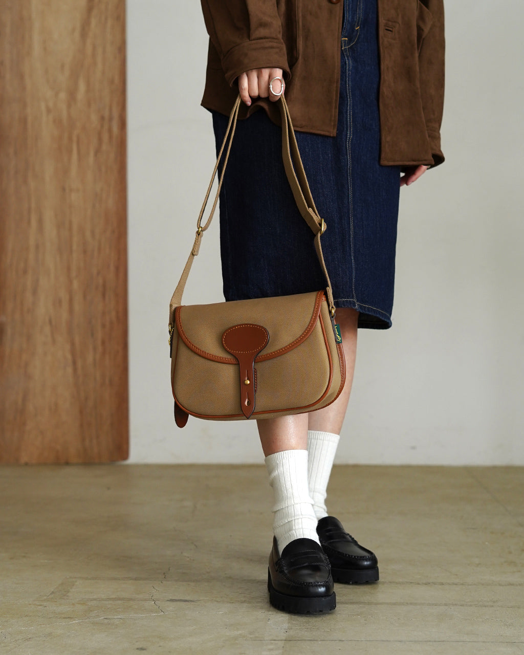 ブレディ Brady COLNE ショルダーバッグ 英国製 撥水ツイル×レザー