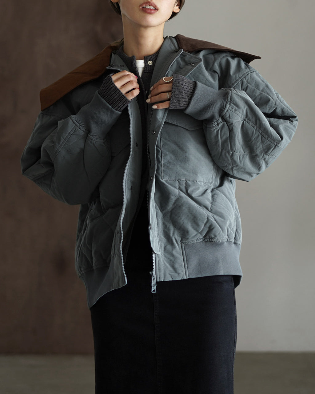 エフシーイー F/CE. キルティングジャケット リップストップ ブルゾン