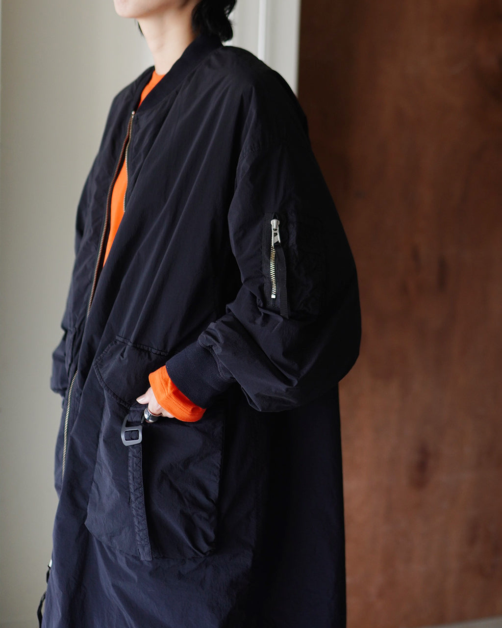 エフシーイー F/CE. ガーメントダイダウン MA-1 ロングコート