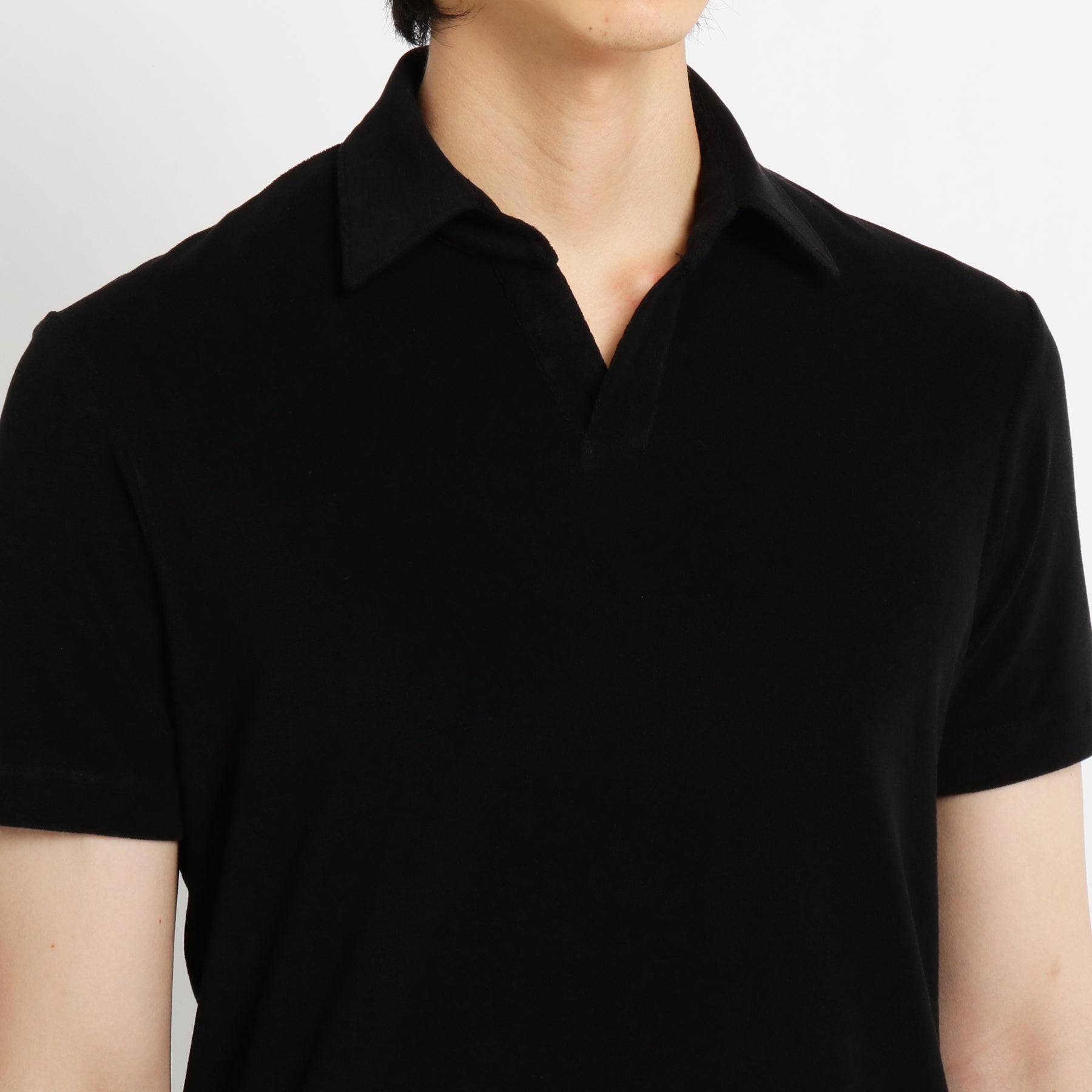 Micro Pile Skipper Shirt Color: Black – ＋CLOTHET ONLINE