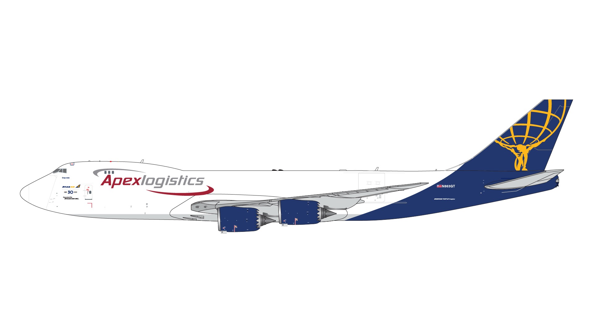 ジェミニ アトラス 747-8F 1/400 GSE 747 JAL ANA ジェミニ アトラス