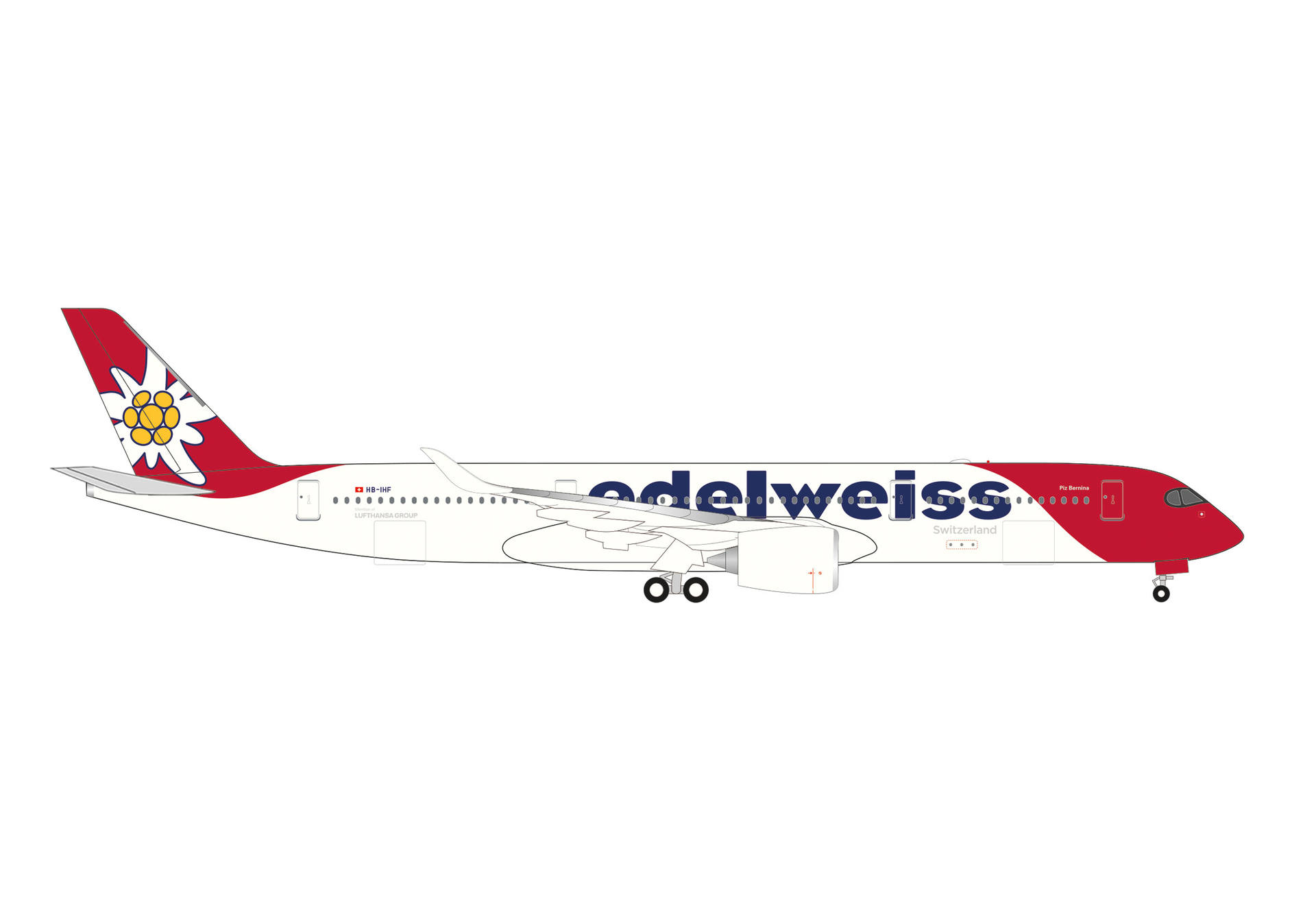 538190 Herpa Edelweiss Air / エーデルワイス航空 A350-900 HB-IHF