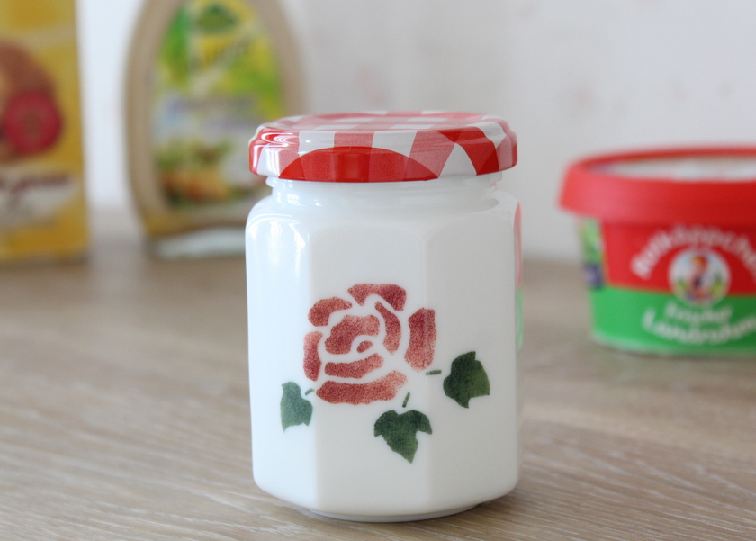 マニーローズ ガラス ミルクジャム瓶(アンティーク) － フレンチ