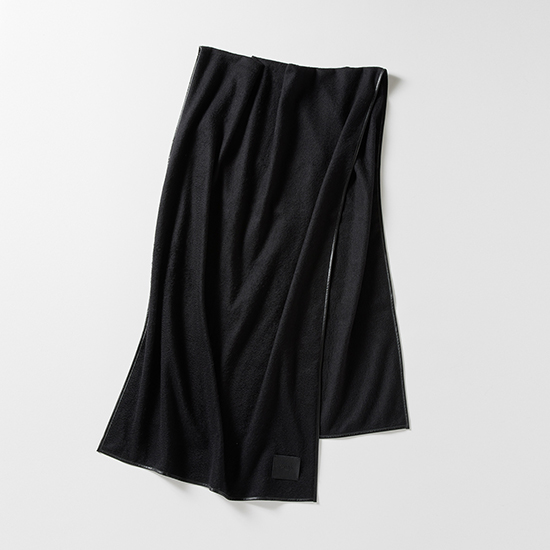 CALLi tokyo]マルチウェイ レザー パイピング カシミア ストール