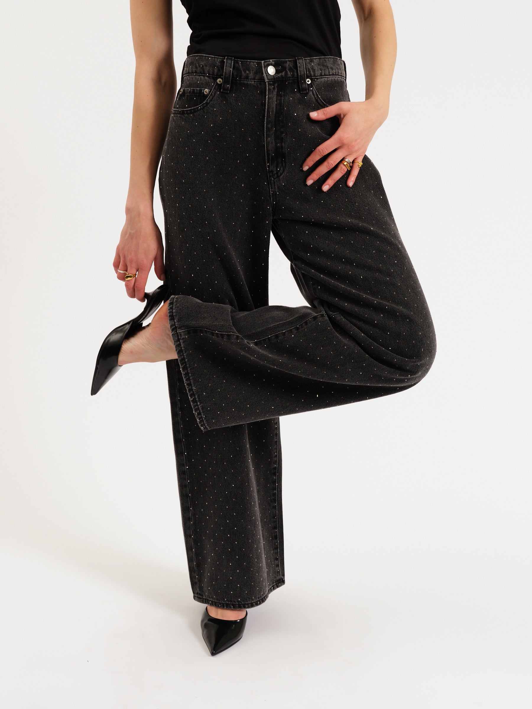 The Wanderer Mid Rise Palazzo in Starlit Night – Daze Denim