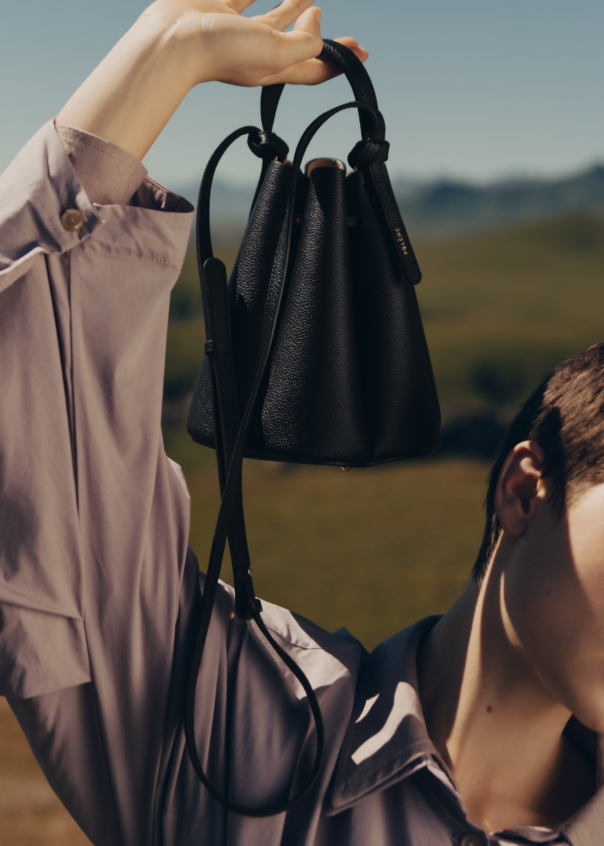 Polène | Taschen - Numéro Huit Mini - Schwarz Genarbtes Leder