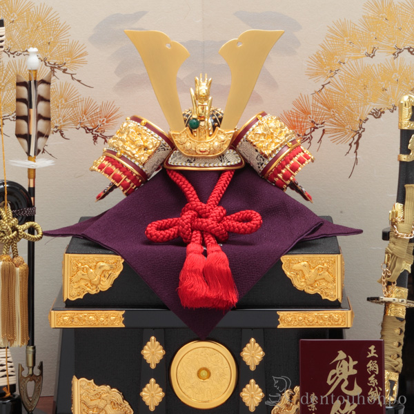 名入れ木札無料】 【送料無料】 五月人形 コンパクト兜 平飾り 明秀 幅