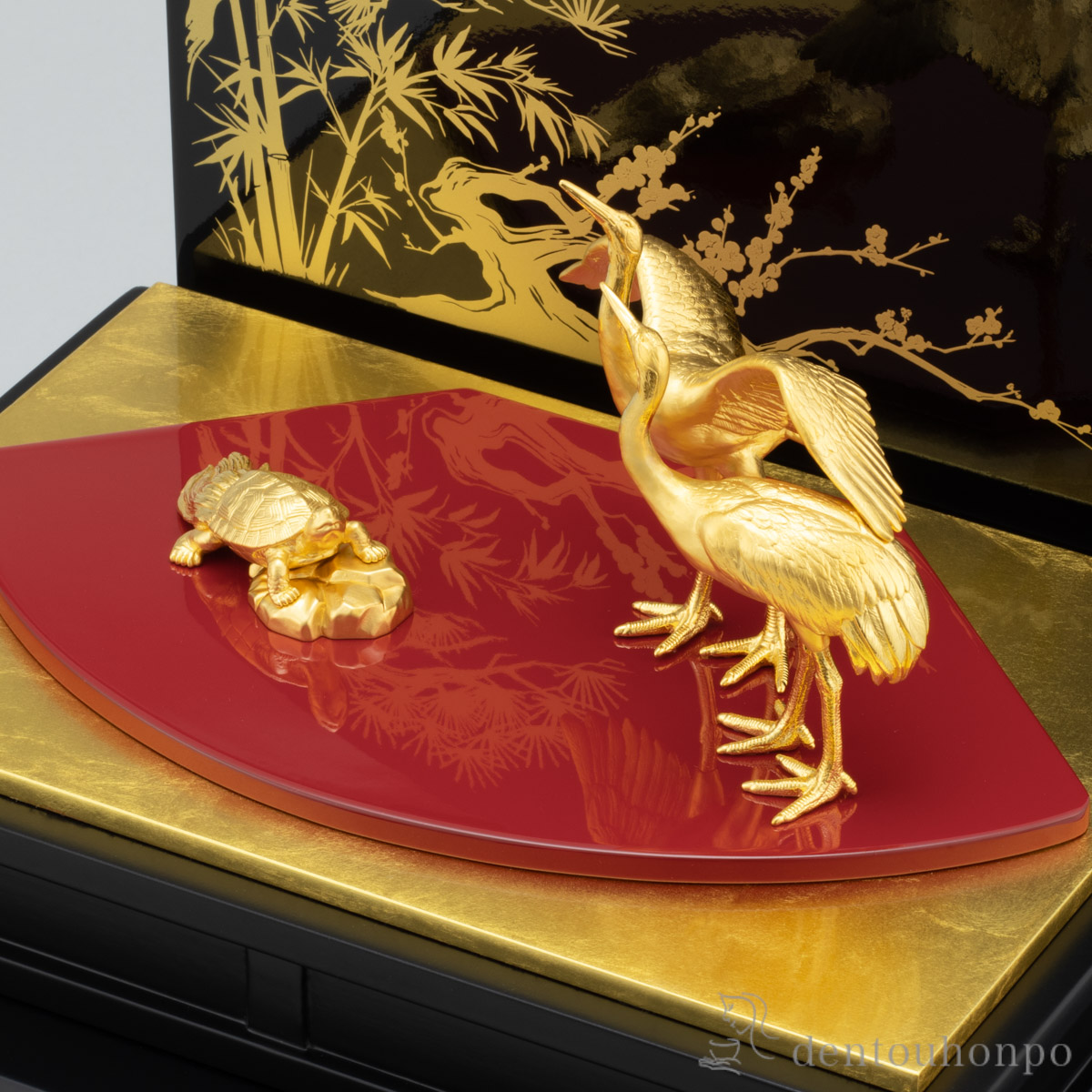 送料無料】 純金 鶴亀 90g / 高級 コレクション 美術品 工芸品 伝統