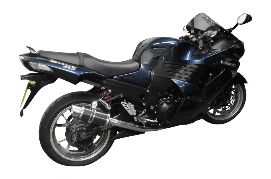 Kawasaki ZX-14 2006-2007 Delkevic Slip On 14″ Round Carbon Exhaust