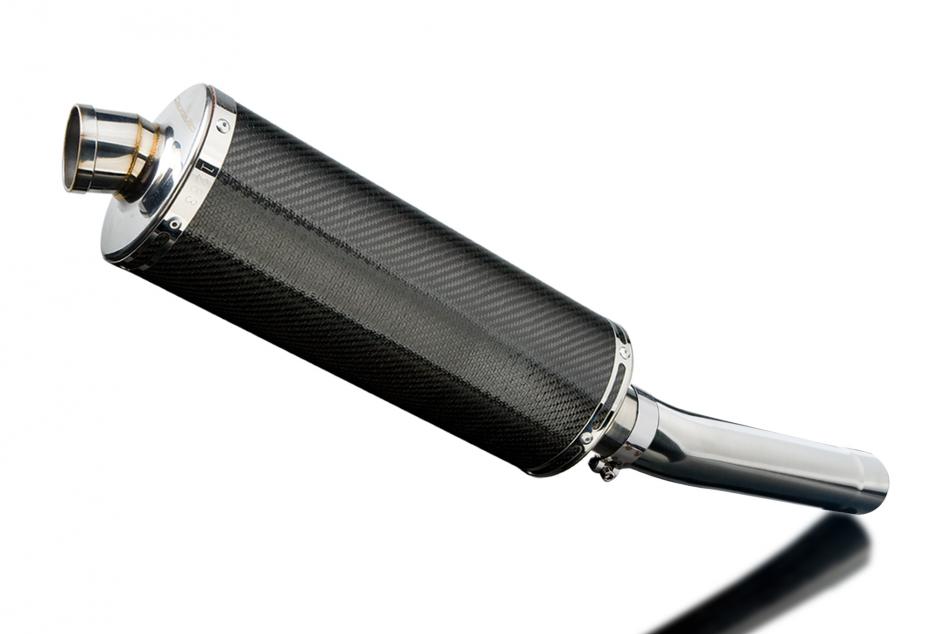 Slip-On Exhaust with 14-inch Oval Carbon Fiber Muffler for ZX-9R Ninja