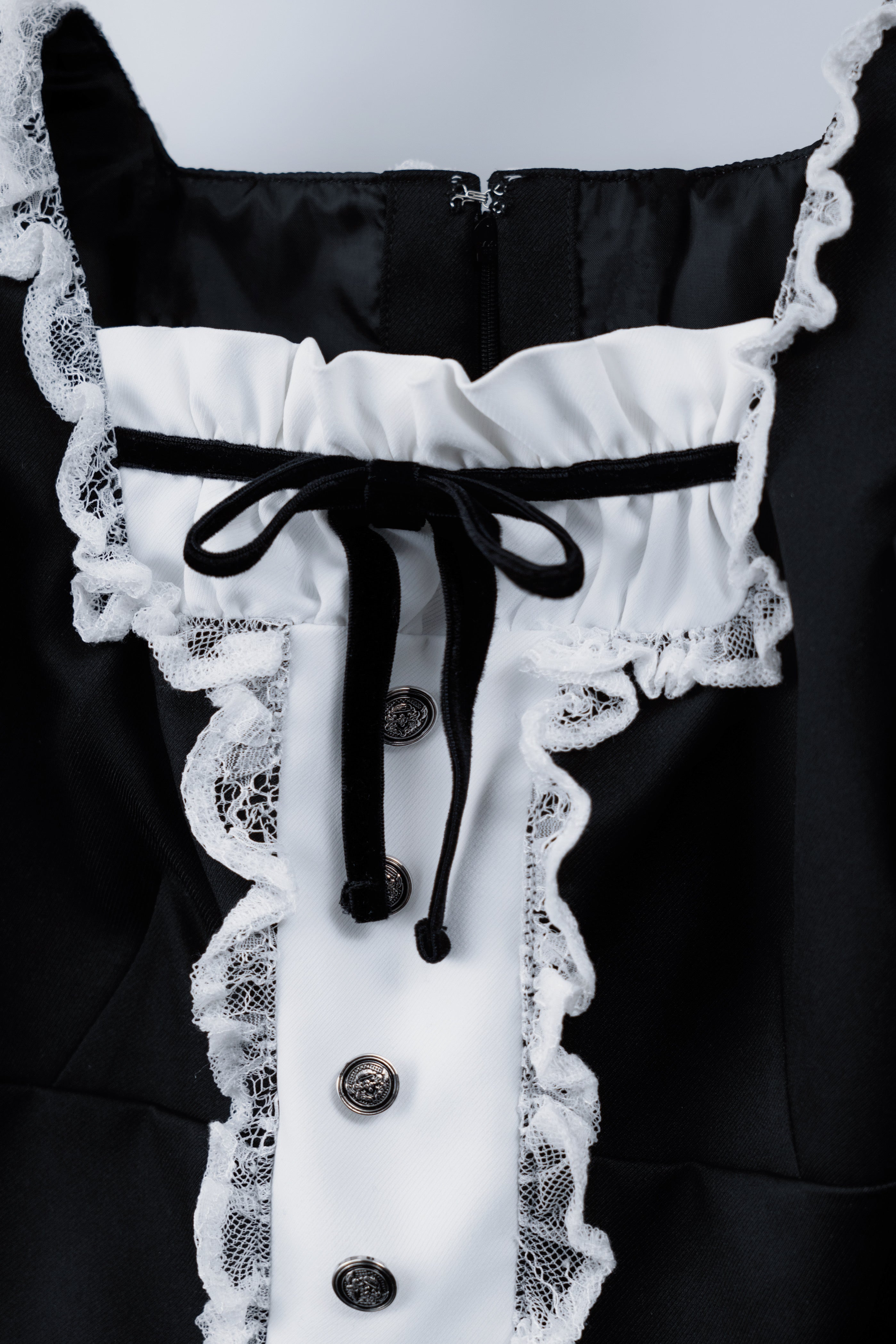 doll ruffle puff one piece black