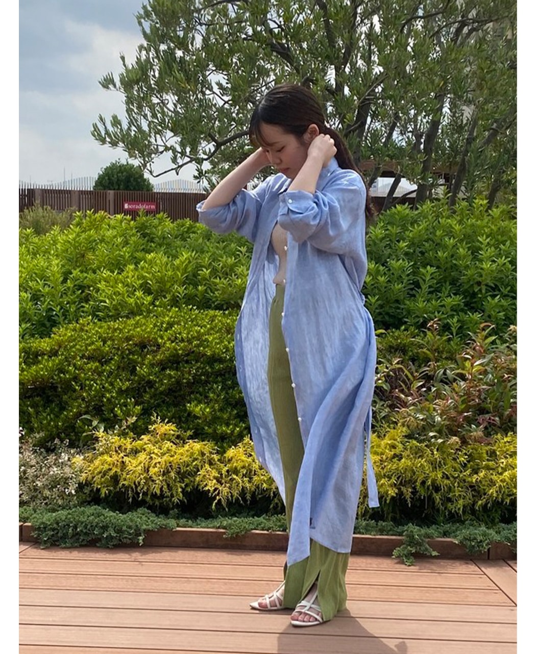 シャツワンピース(Freeサイズ ブルー系): レディース｜メーカーズ