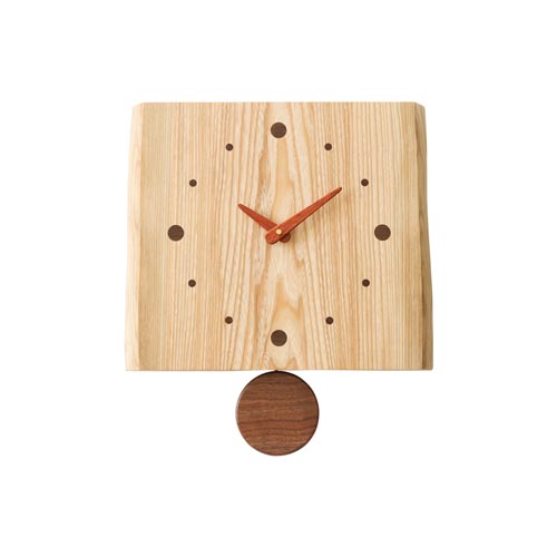 旭川クラフト Pecker 工房ペッカー F12 耳付振り子時計 国産クラフト