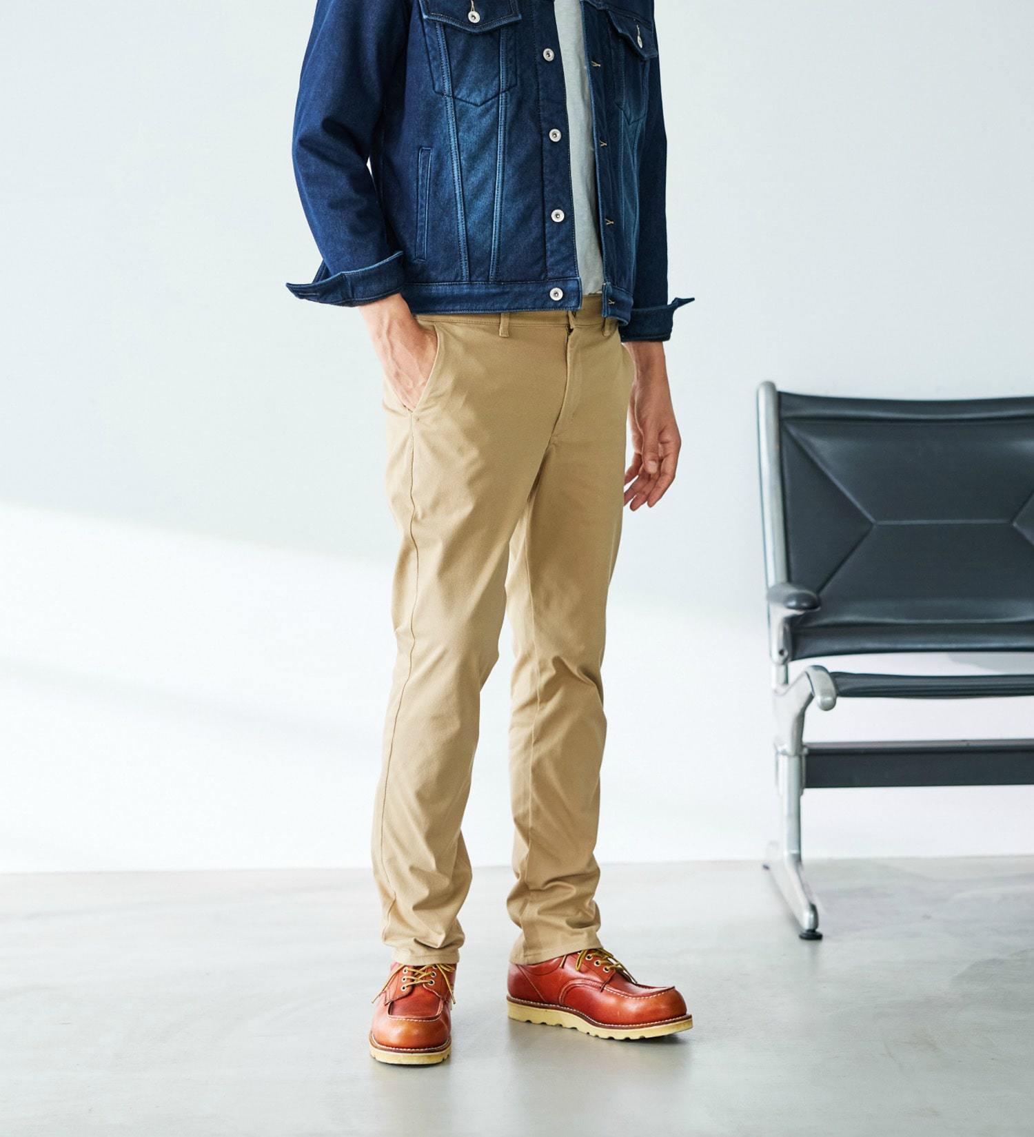 試着対象】【裾上げ無料】ジャージーズ チノ ストレート ニット素材