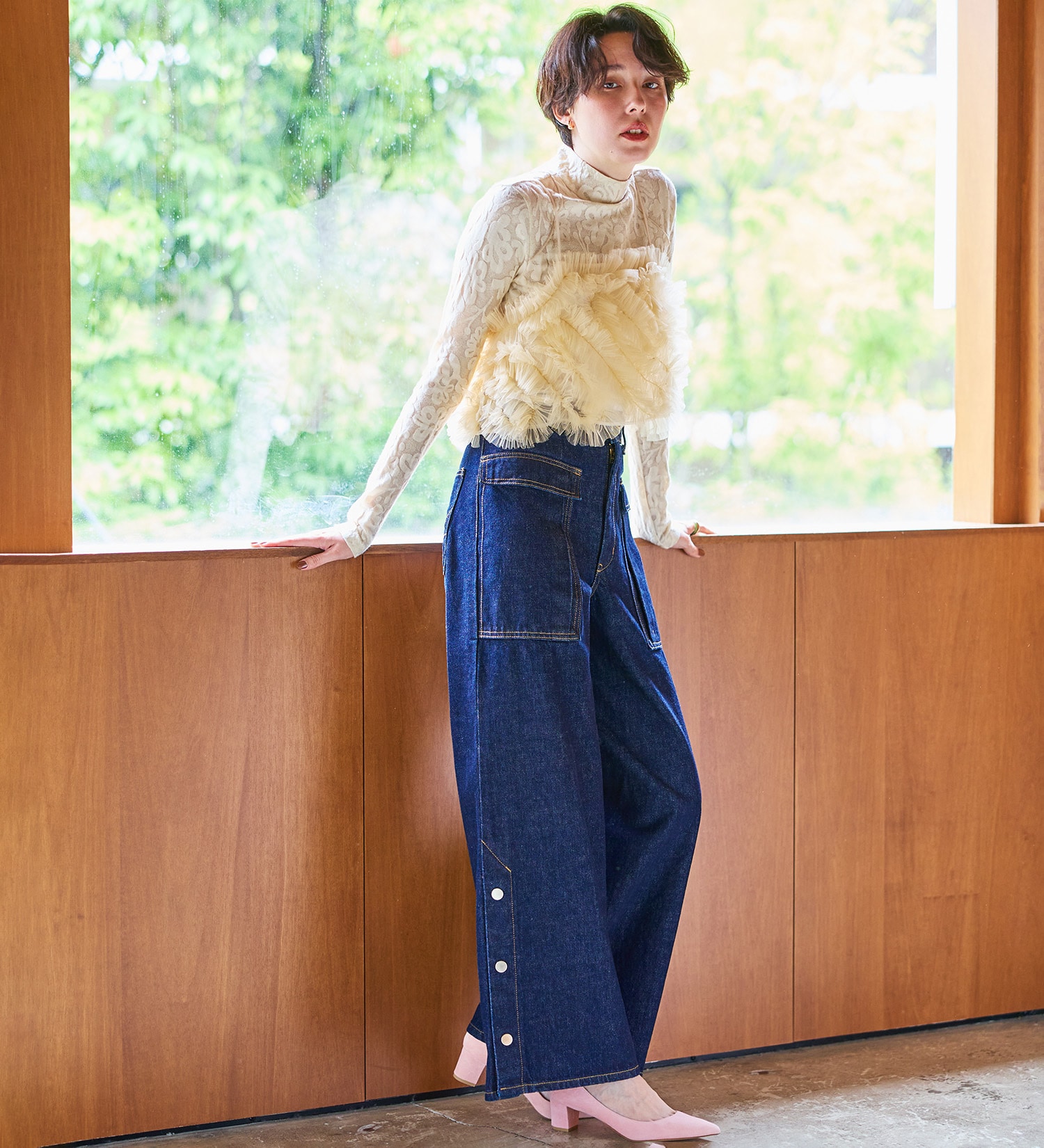 FINAL SALE】atelier SOMETHING BIG POCKET SLIT WIDE/ビッグポケット