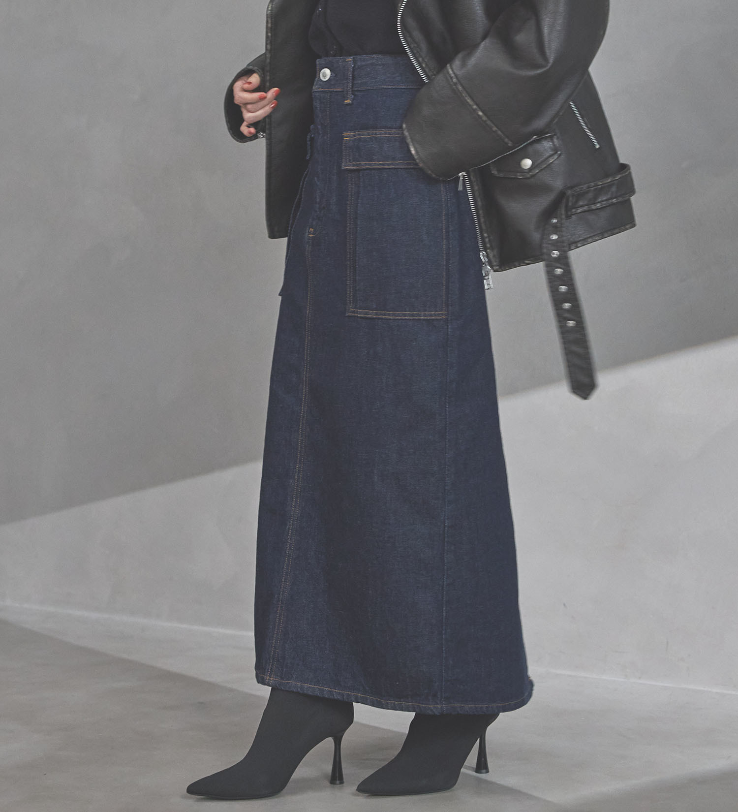 期間限定SALE】atelier SOMETHING BIG POCKET SKIRT/ビッグポケット