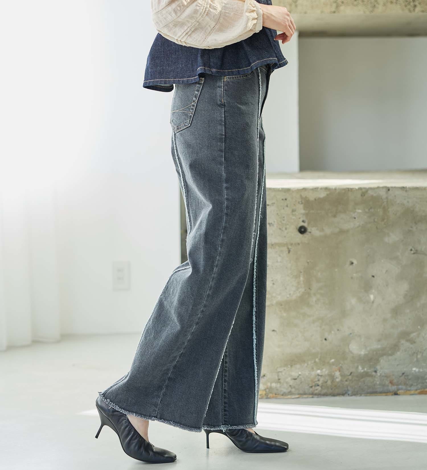 期間限定SALE】SOMETHING LISAフリンジワイドデニムパンツ|SOMETHING