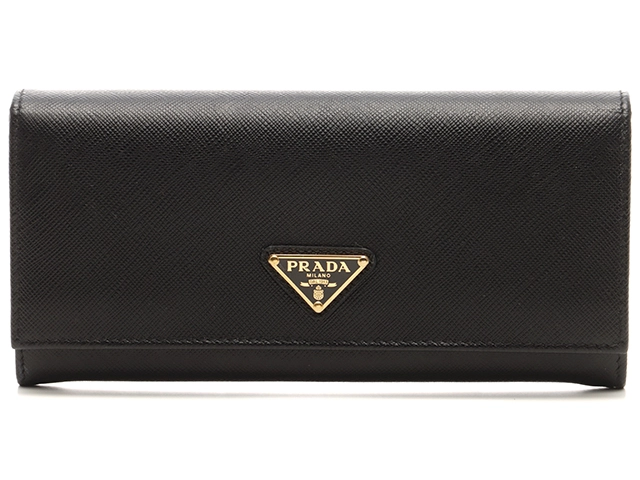 新品に近い】PRADA長財布/ブラック/サファーノ