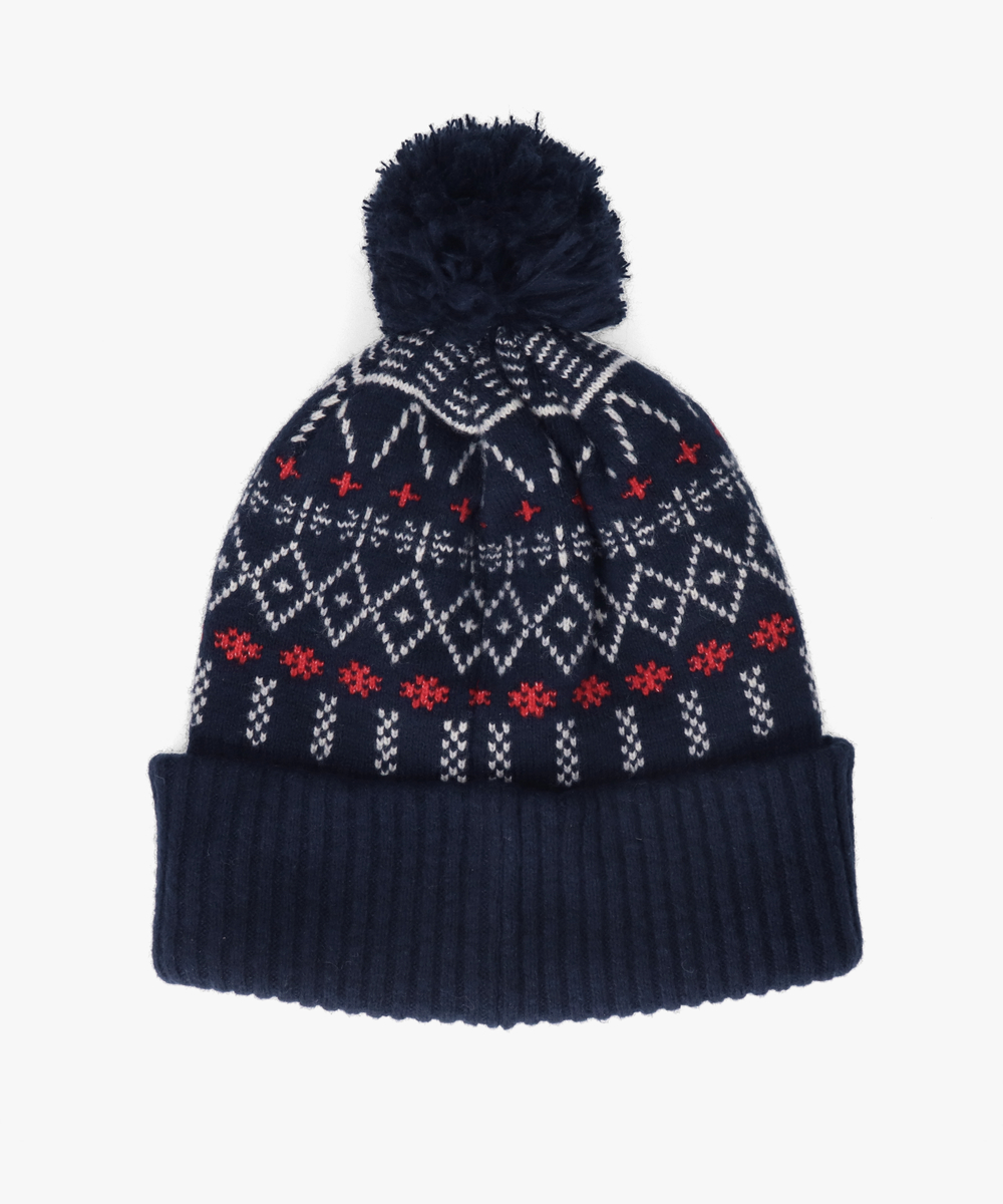 HOLIDAY POM POM BEANIE | ONE SIZE(19) DK BLUE (71) | KNIT | ニット