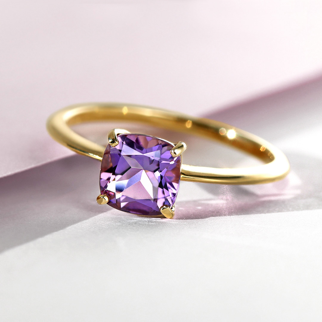 アメジスト(ライラックカラー) K18/PTリング・セラム | 2月誕生石
