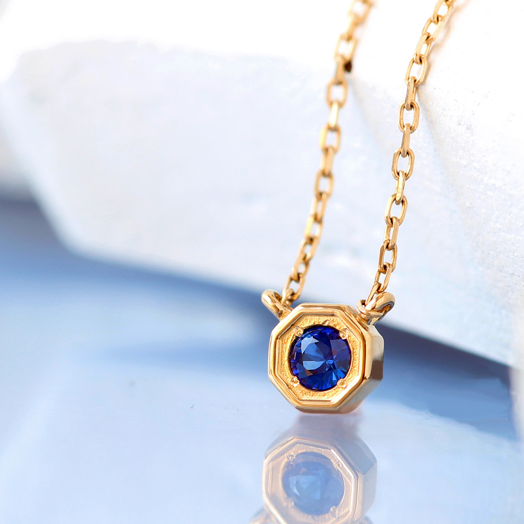 ビズー公式】ブルー サファイア K18(18金) ネックレス アン | 希少石